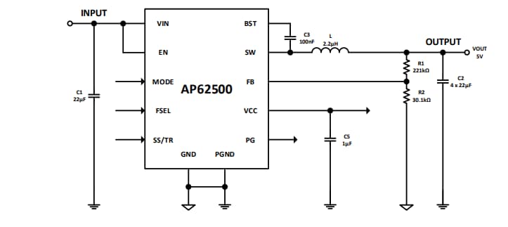 Diodes Incorporated AP62500 Buck Converter